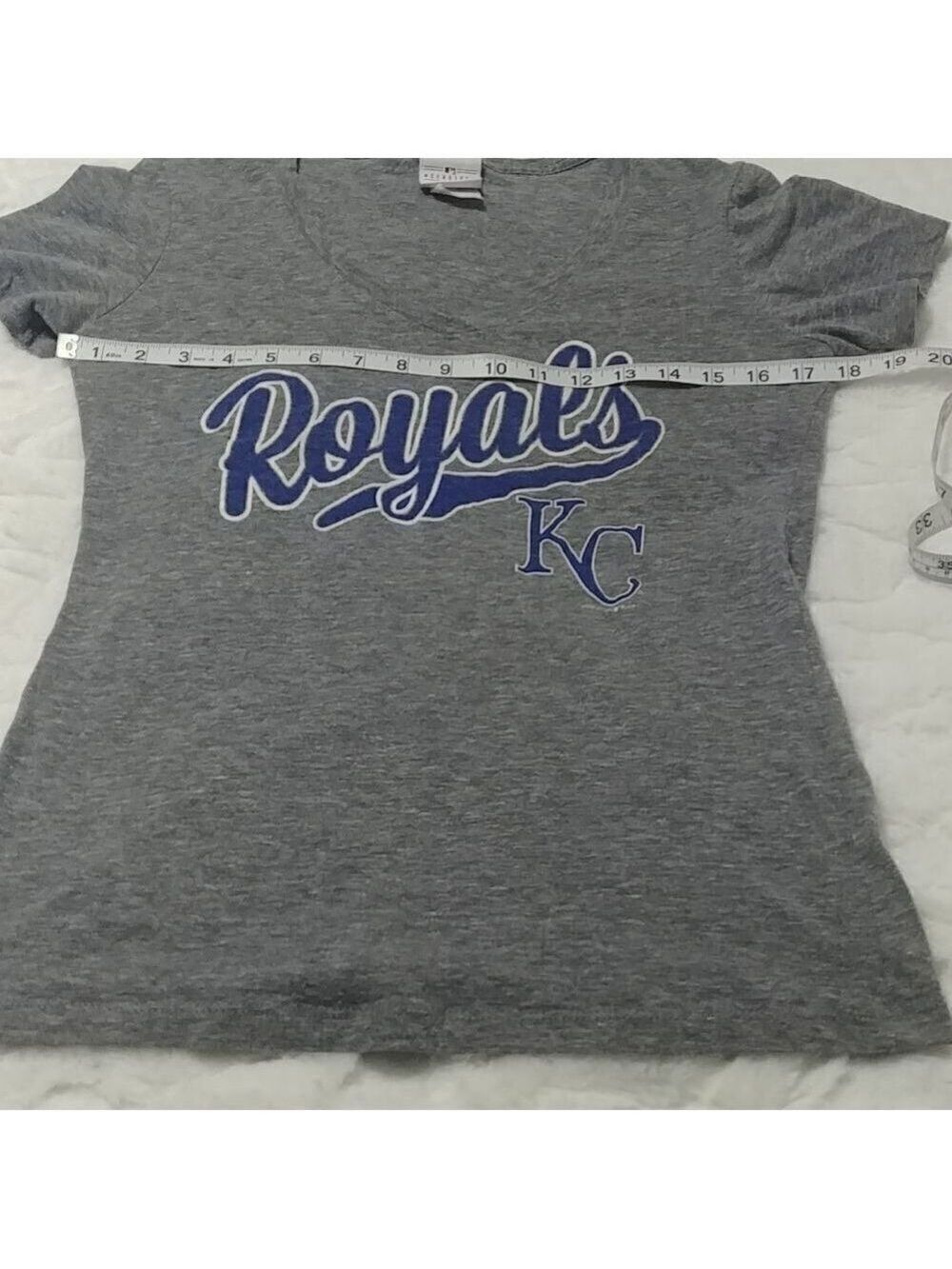 5th & Ocean Kansas City Royals Grey Short Sleeve V Neck Top M - Picture 4 of 10